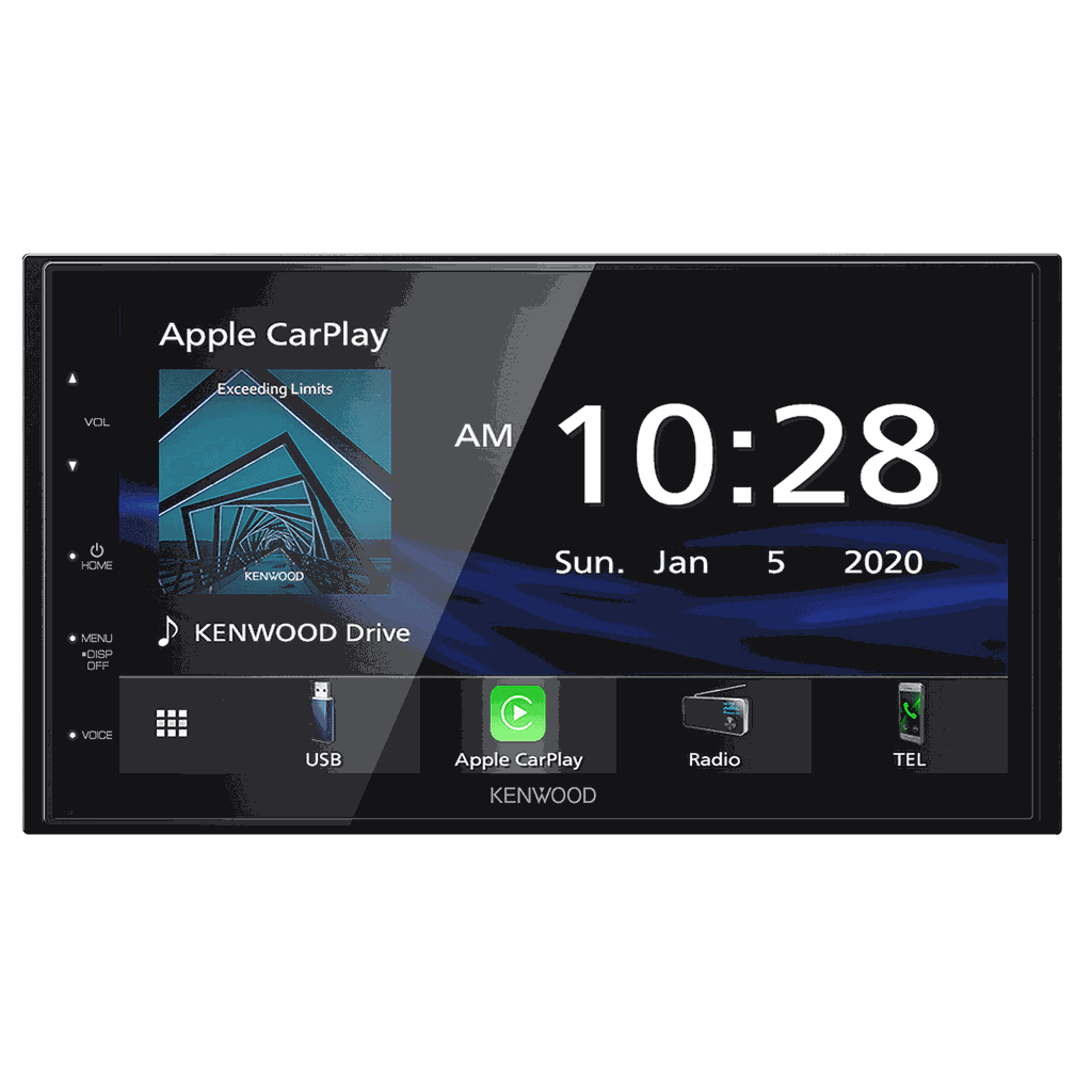 Kenwood DMX47S 6.8 Inch Double DIN Digital Media Receiver with Apple CarPlay and Android Auto